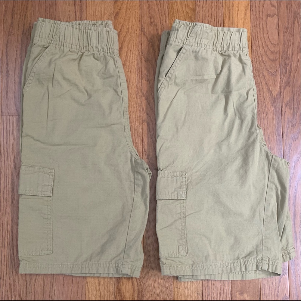 Lot of 2, Children’s Place Boys Uniform Pull On Cargo Shorts - Flax, size 12